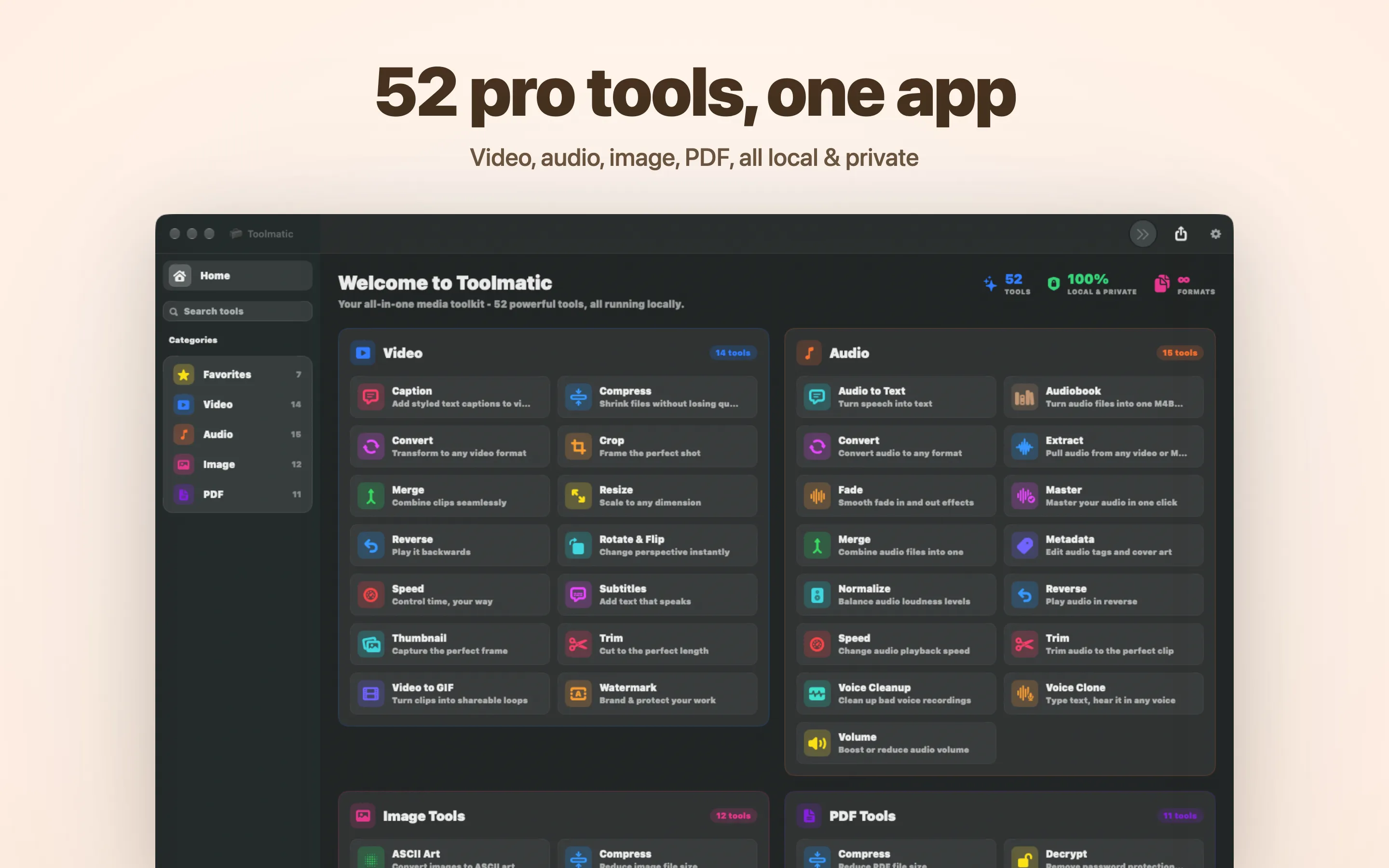 Toolmatic main window with the full tool catalog