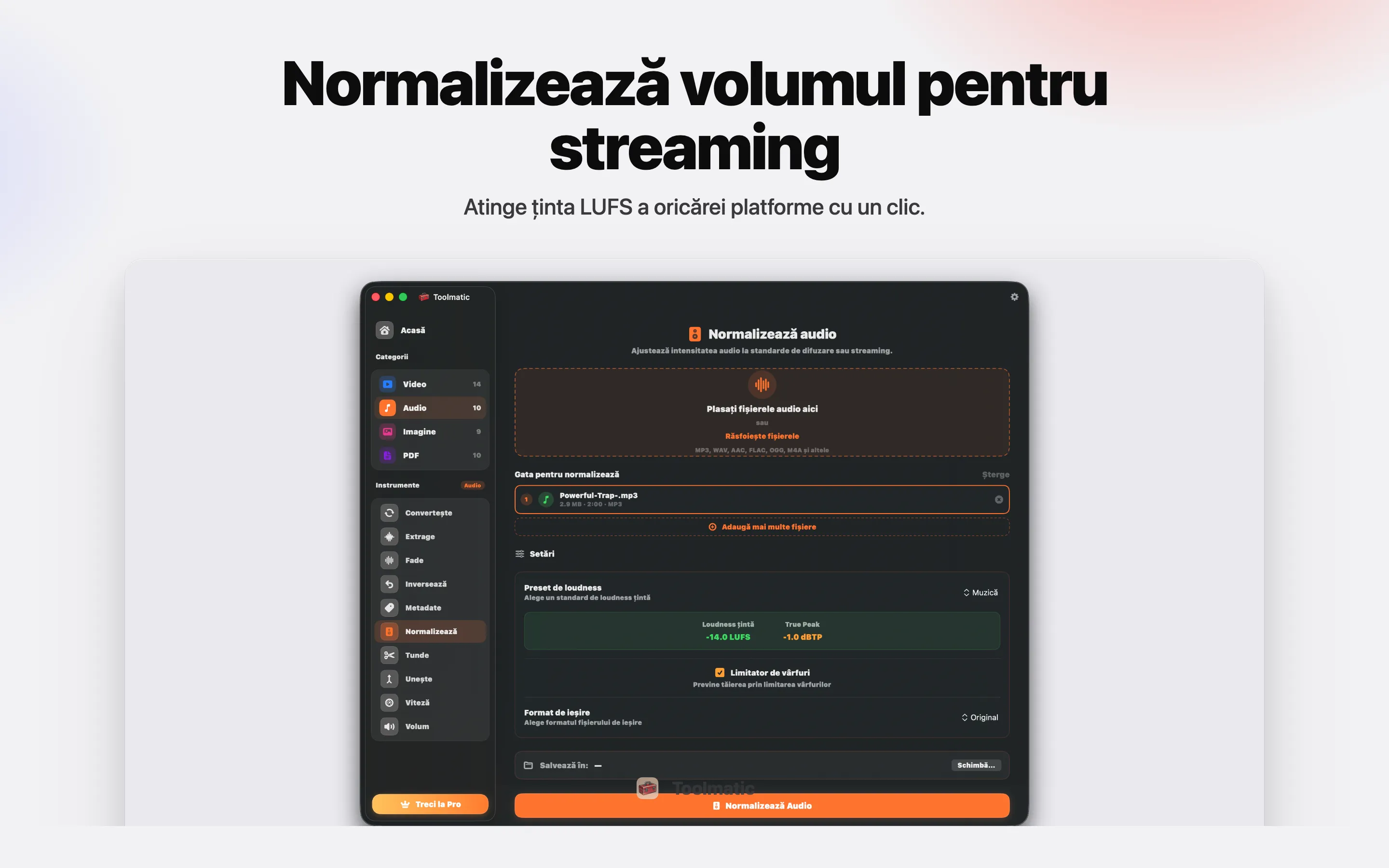 Audio normalize