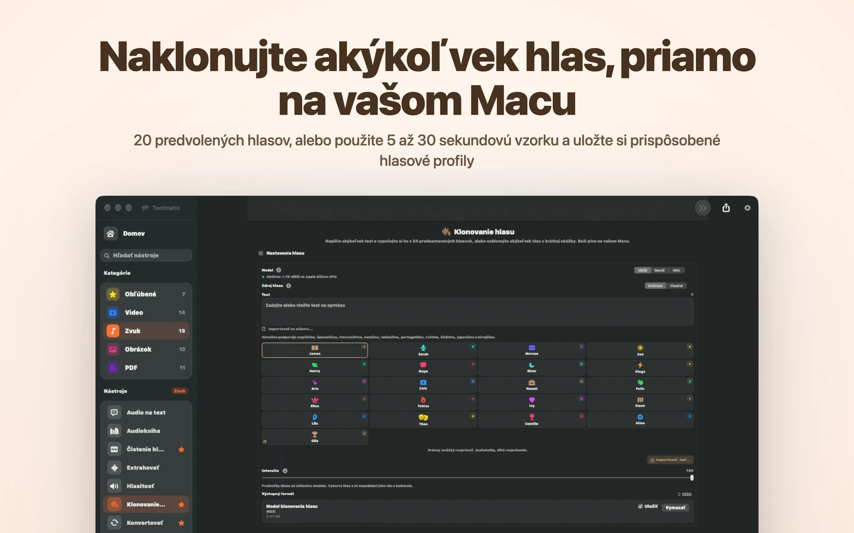 Naklonujte akýkoľvek hlas, priamo na vašom Macu