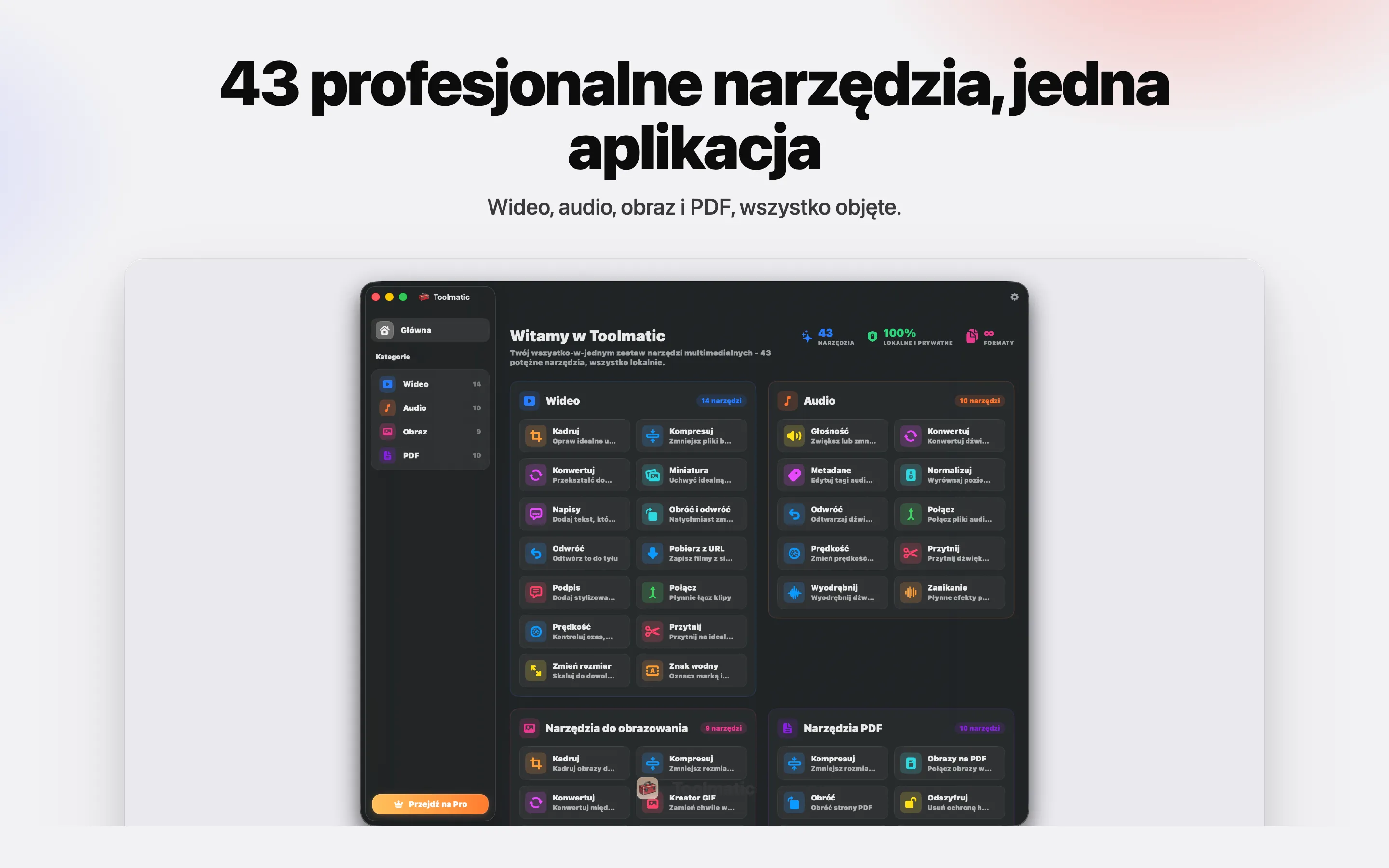 [ PRODUKT, główne okno Toolmatic na macOS Sonoma, 2560x1440 ]