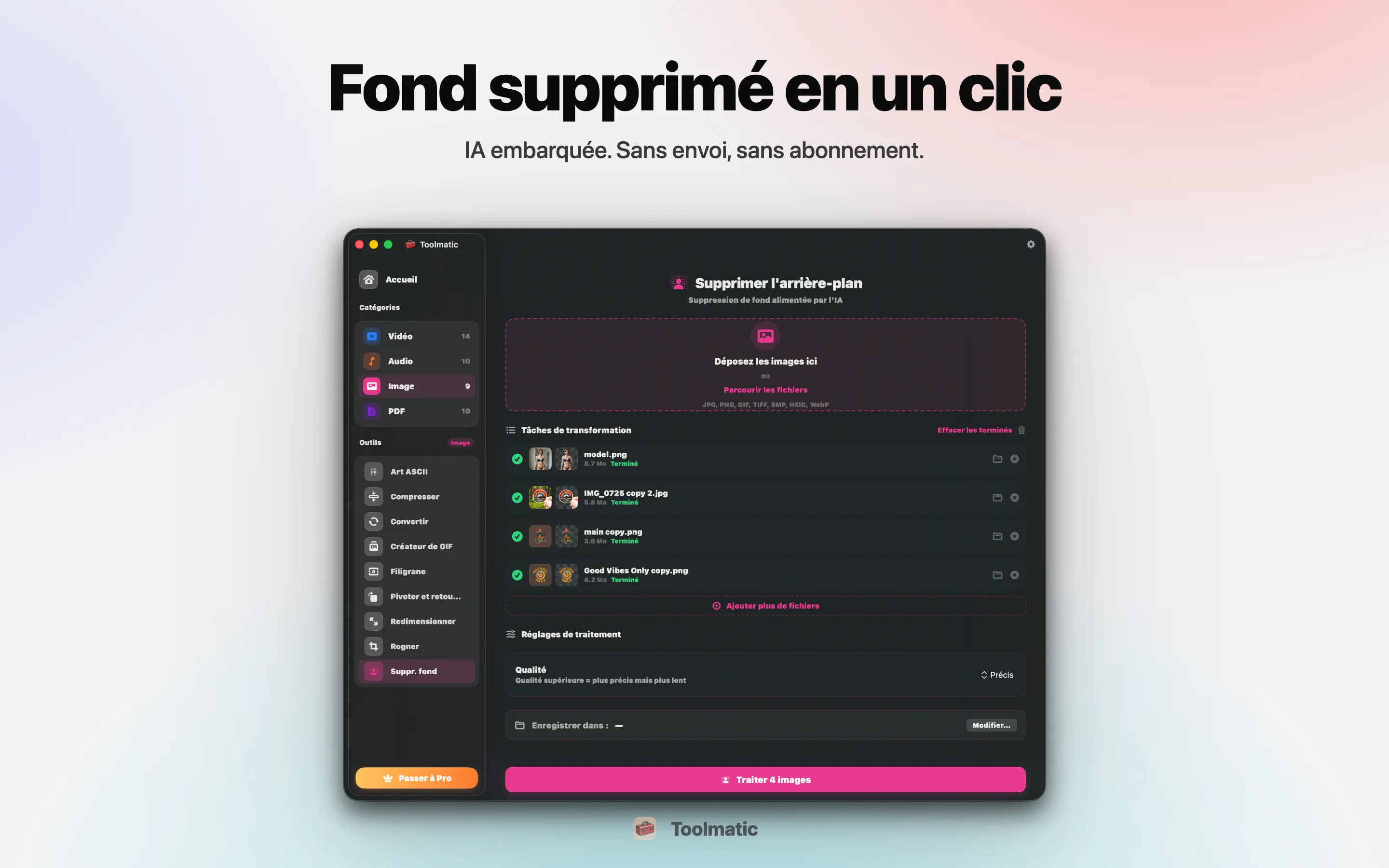 Suppression d'arrière-plan