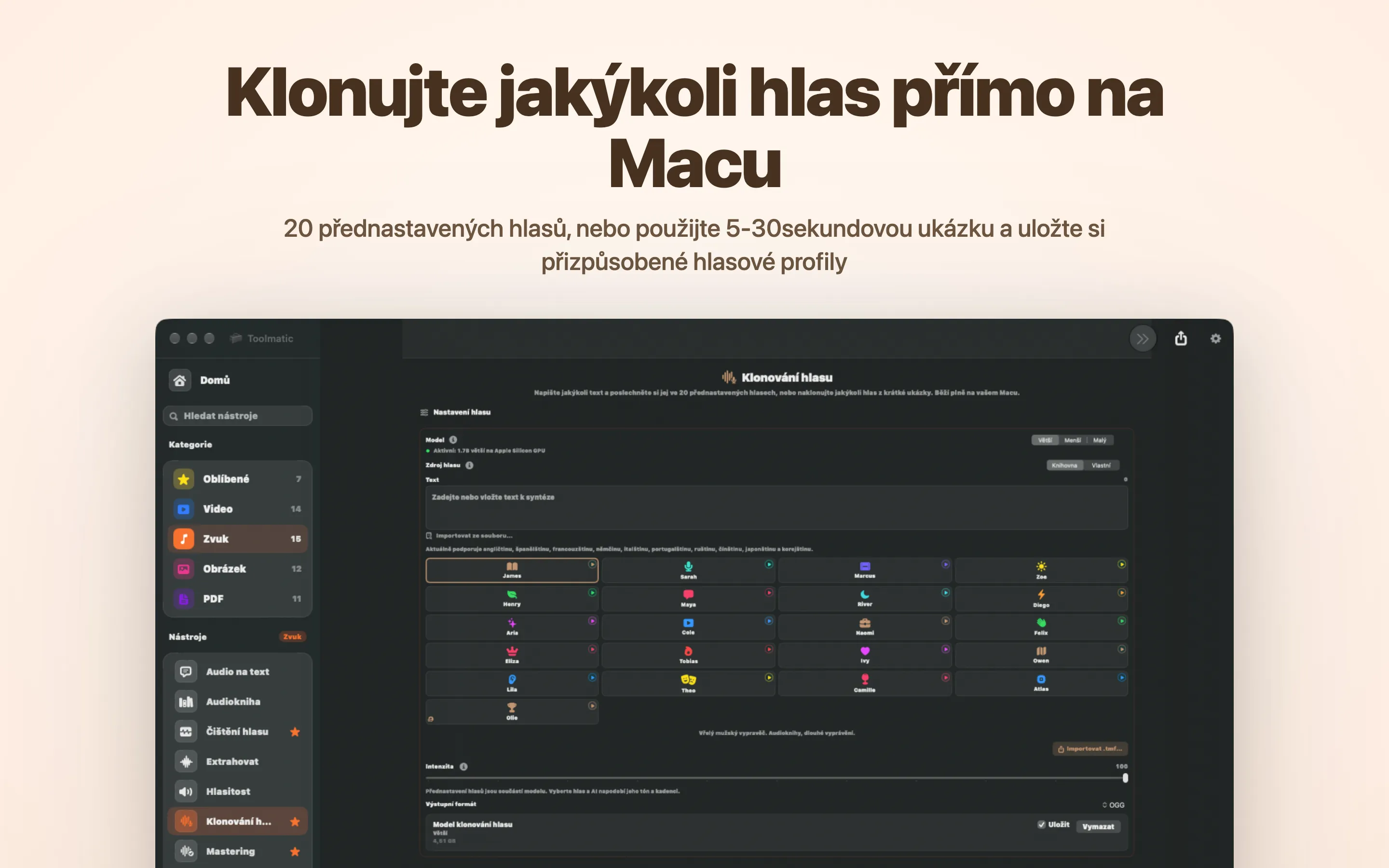 Klonujte jakýkoli hlas přímo na Macu