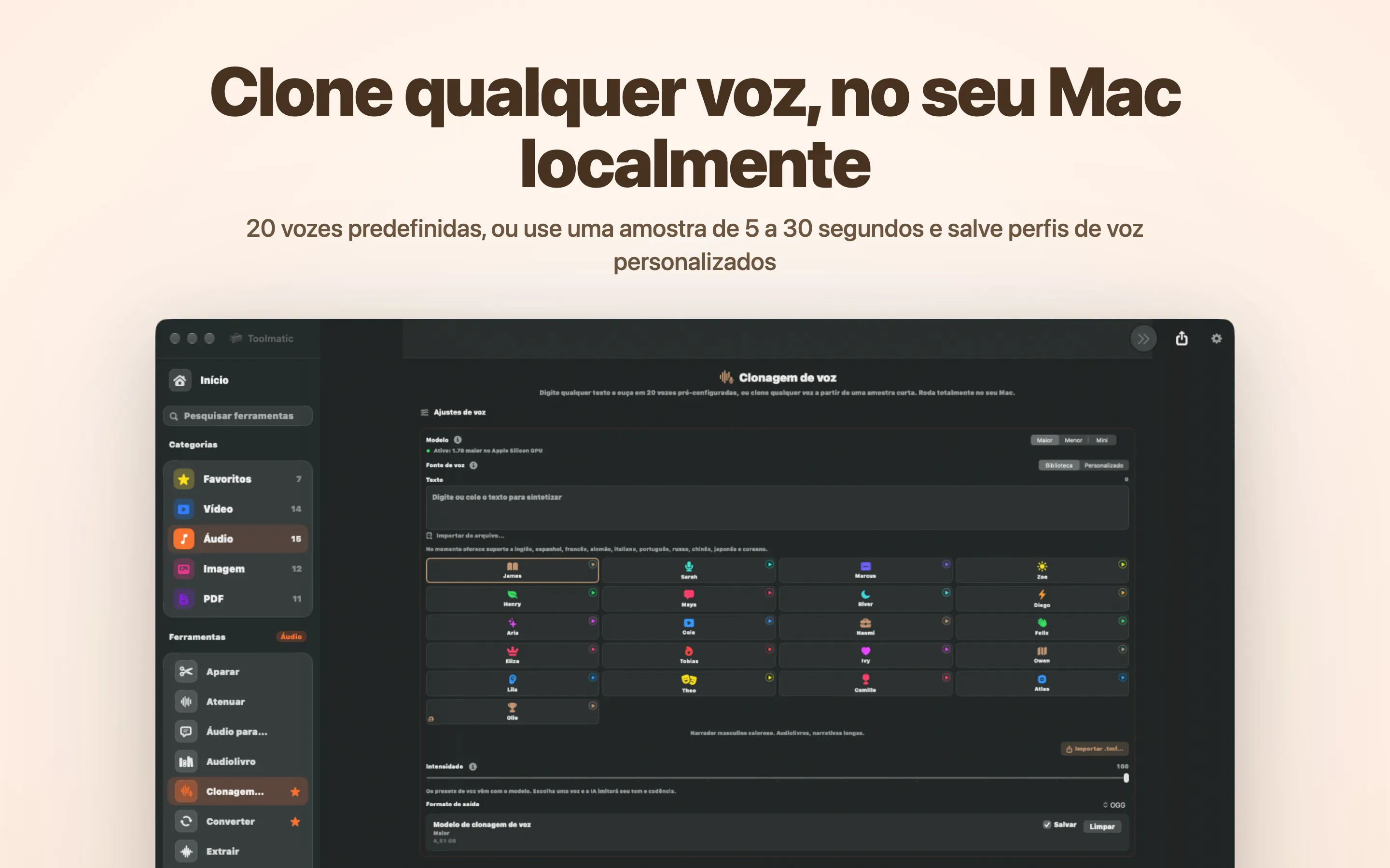 Clone qualquer voz, no seu Mac localmente