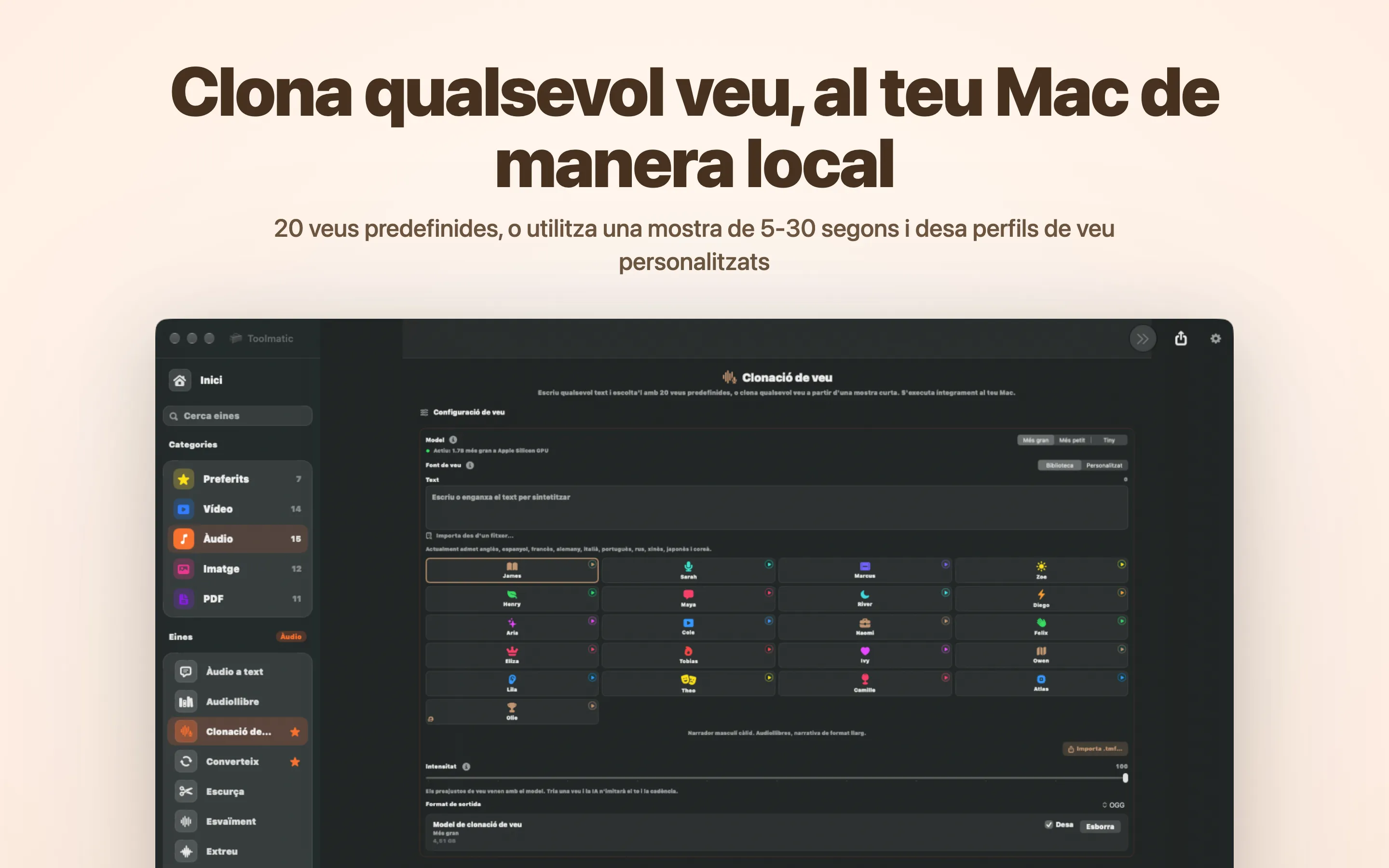 Clona qualsevol veu, al teu Mac de manera local