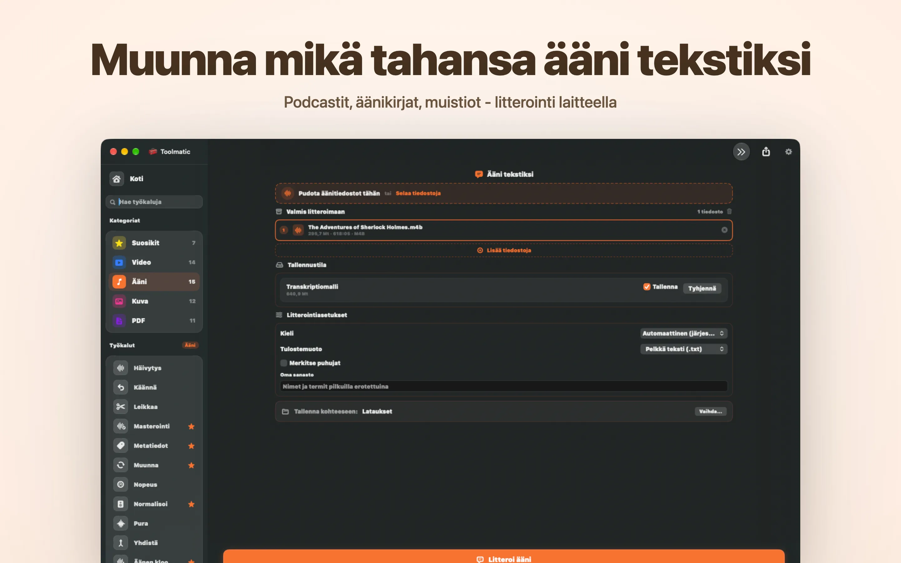 Audio tekstiksi