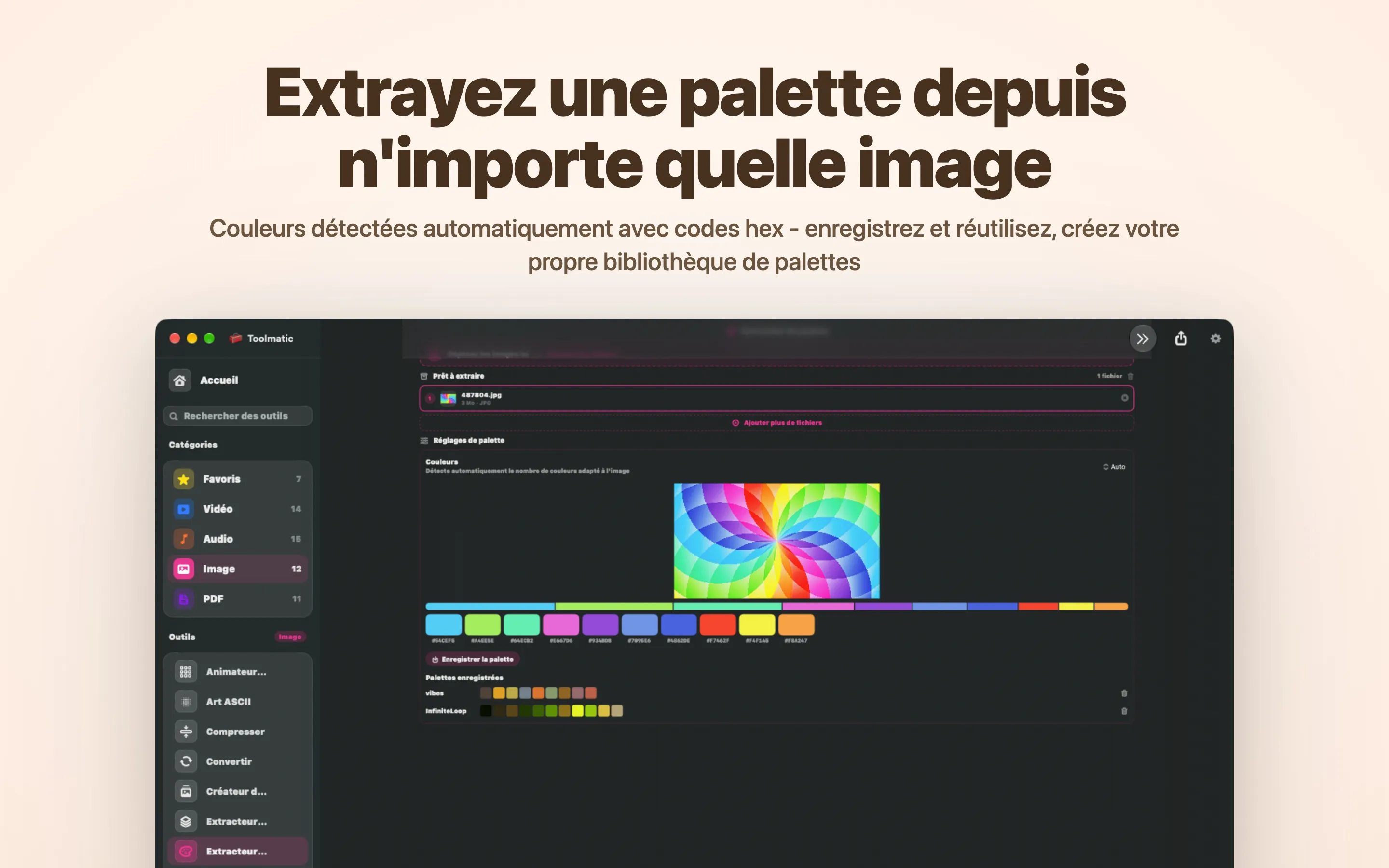 Extraction de palette