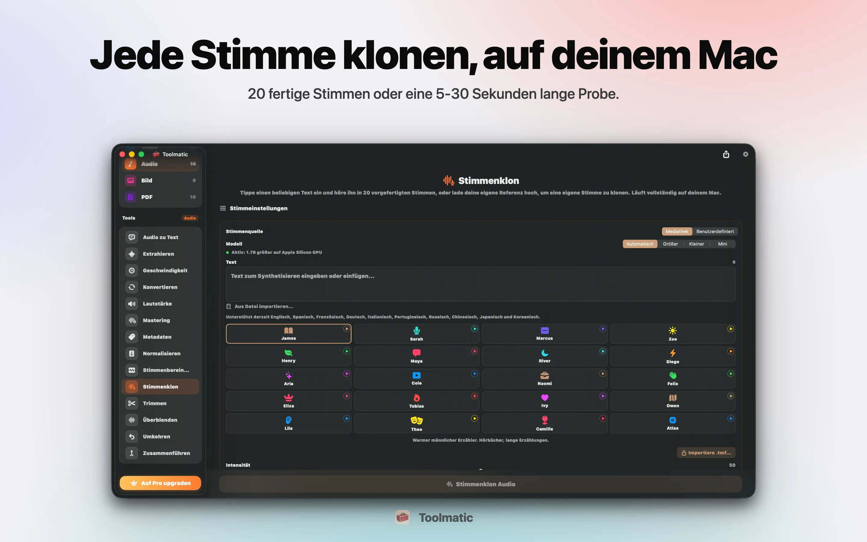Voice Clone, eigene Stimme aus kurzer Probe