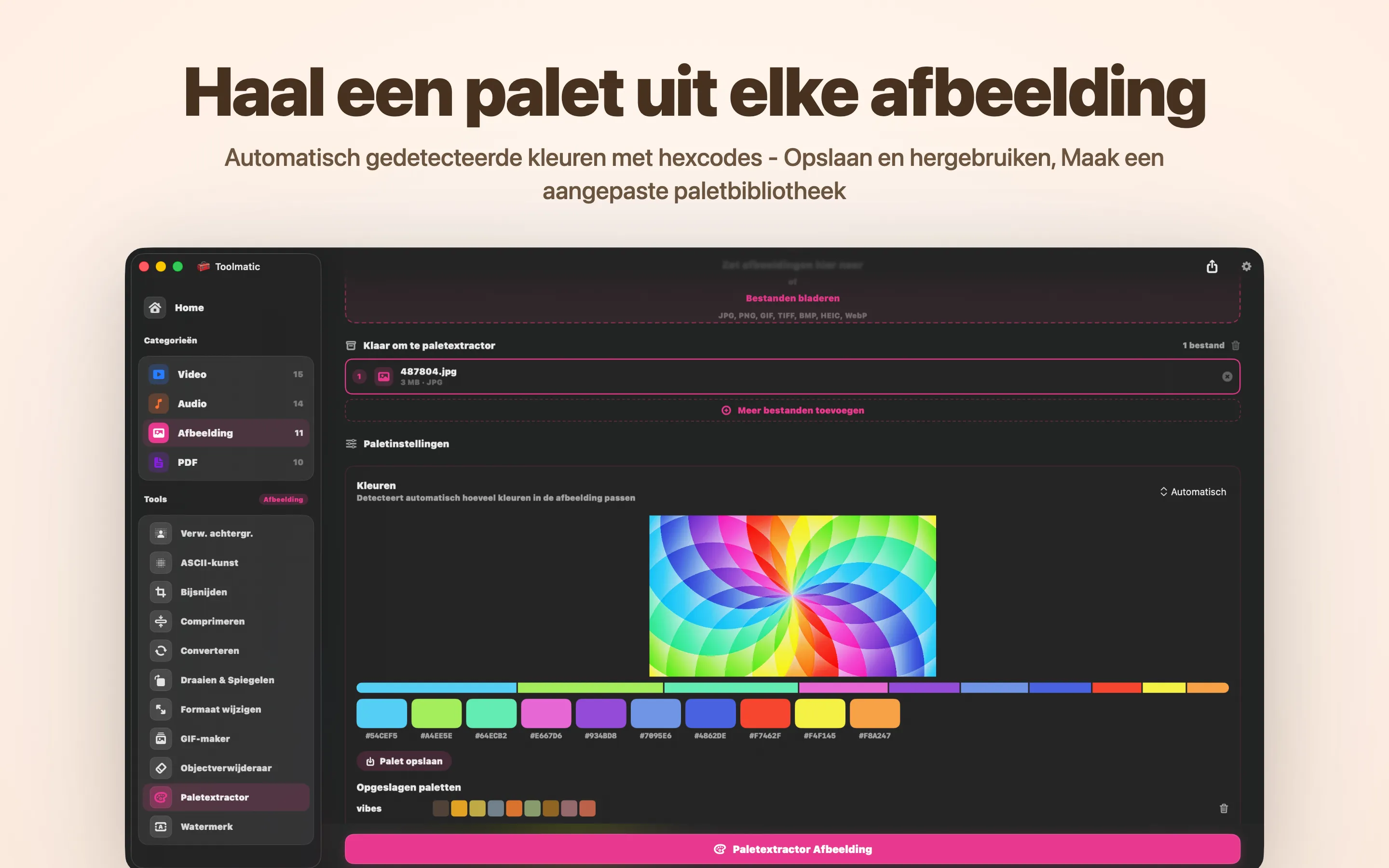 Palet extraheren